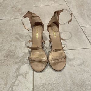 Clear block heels